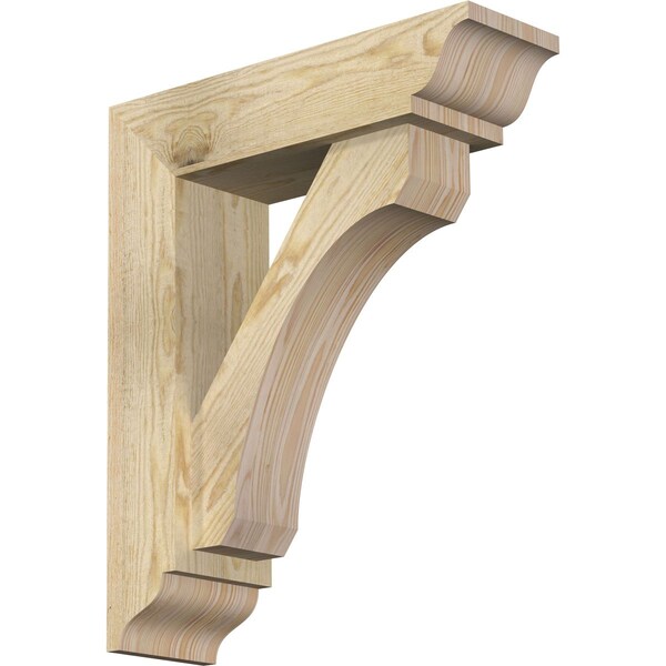 Ekena Millwork Legacy Traditional Rough Sawn Bracket w/ Offset Brace, Douglas Fir, 6"W x 20"D x 24"H BKT0604X20X24LEC01RDF - main